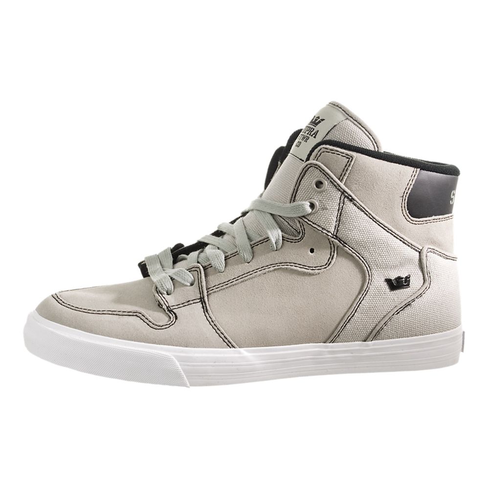 Baskets Montantes Supra Vaider Grise Grey Suede/Canvas Homme | KDD-60018823